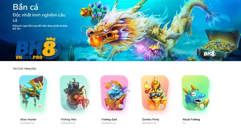 Bắn cá bk8 game bắn cá đổi thưởng nhiều người săn đón